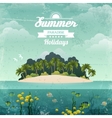 tropical island vintage poster vector image vector image
