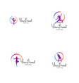 fitness and yoga logo template vector image vector image