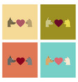 assembly flat icons cat dog heart vector image vector image