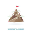 flag on the mountain peak vector image