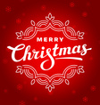 merry christmas lettering card with snowflakes vector image
