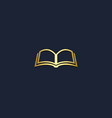 open book icon gold logo vector image vector image