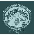 surfers wear typography emblem huntington beach vector image vector image