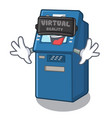 virtual reality atm machine next to character vector image
