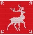 christmas knitted background with deer vector image