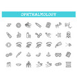 contact lenses icon set flat design style vector image vector image