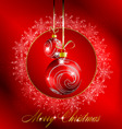 red merry christmas postcard vector image