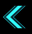 abstract blue light arrow direction on black blank vector image vector image