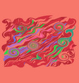 oil paints abstract stroke swirls on coral color vector image