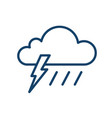 thunder storm icon with cloud lightning and rain vector image