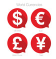world currencies sign symbol set vector image
