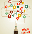 back to school education pencil social network vector image vector image