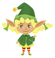 female santa helper or elf girl isolated character vector image