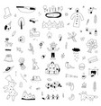 camping hand drawn doodle set isolated icon set vector image vector image