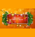 merry christmas on orange background vector image vector image