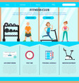 flat fitness club web page template vector image
