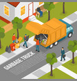 isometric garbage recycling composition vector image