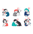 people and pets set vector image