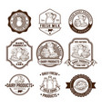 set badges stickers labels stamps for milk vector image vector image