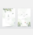 set of invitation template cards with botanical vector image