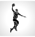 basketball player slam dunk silhouette vector image vector image