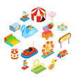 amusement park isometric 3d icons vector image vector image