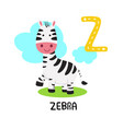 isolated animal alphabet letter z-zebra vector image vector image