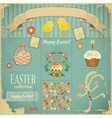 retro card with easter set vector image vector image