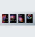 trendy glitch covers design with geometric pattern vector image
