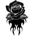 black silhouette of abstract flower rose vector image