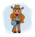 cowgirl banjo western music festival vector image