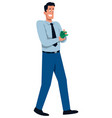 man counting money vector image