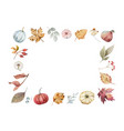 watercolor autumn frame border vector image