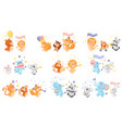 set animals in parade vector image