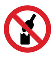 no glass or bottles allowed in this area forbid vector image vector image
