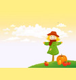 scarecrow background vector image vector image