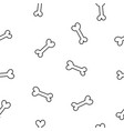 seamless monochrome pattern with cute bones vector image vector image