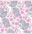 seamless pattern with a beautiful unicorn vector image