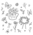 flower doodling hand drawn vector image
