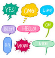 hand drawn set speech bubbles with dialog words vector image