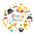 happy purim celebration layout template vector image