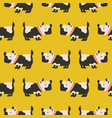 seamless pattern with cute dogs yellow background vector image