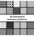 set of 20 monochrome seamless patterns vector image