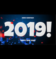 2019 happy new year red blue and white calendar vector image vector image