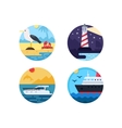 sea travel set icons vector image