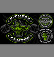 set of badges logos shirt designs for the gym vector image vector image