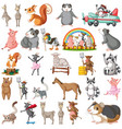 set of different kids animals vector image vector image